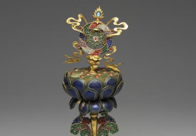 图片[2]-Gilt bronze altar piece with auspicious emblem-Dharma Wheel, Qing dynasty (1644-1911)-China Archive